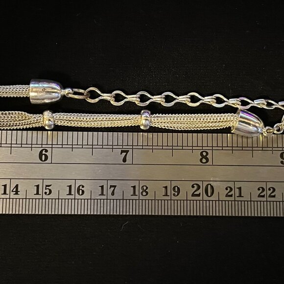 Vintage Anne Klein Silver‑Tone Multi‑Strand Necklace - Picture 6 of 6